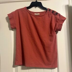 Madewell pink seer sucker short sleeve XXS (fits like Small)